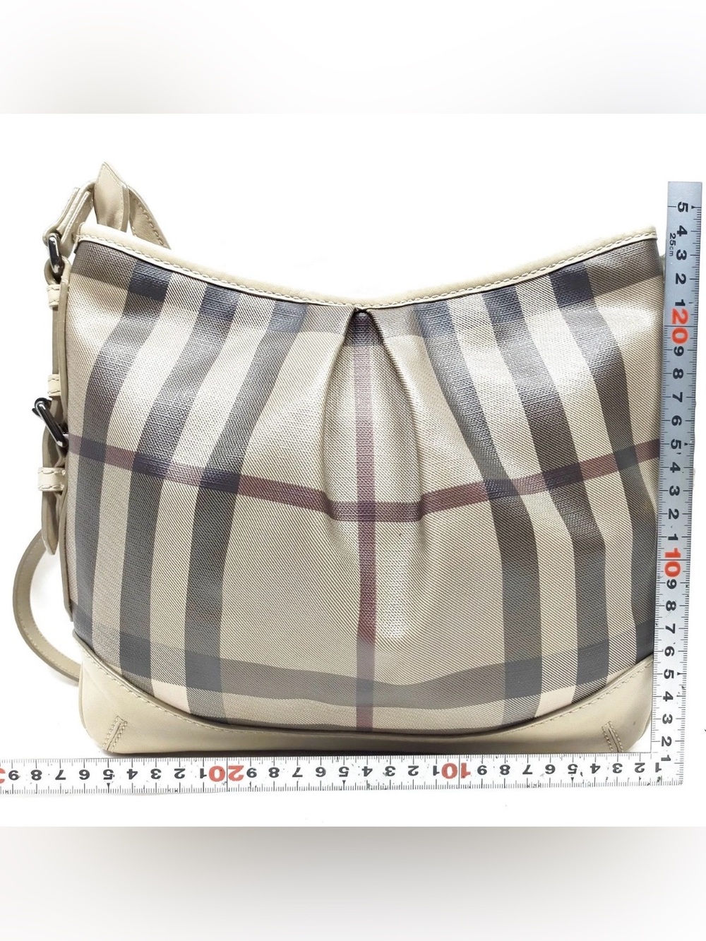 Burberry Beige Plaid Crossbody Bag with Black Accents - Picture 4 of 11